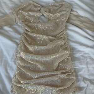 LUCY IN THE SKY gold sparkly mini dress! original price $85